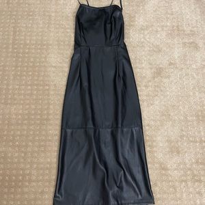 Good American Faux Leather Midi Dress